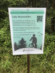 Schild Rems-Murr-Kreis Aufruf Mountainbiker meldet Euch